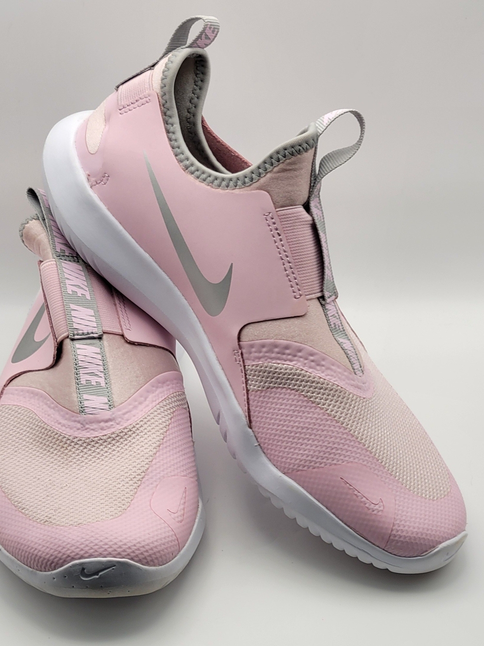Nike Kids Pink and Silver Flexrinner Slip-On Sneakers